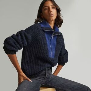 Everlane Luxe Teddy Oversized Half Zip Sweater - Size S